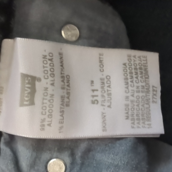 Levi's 511 Black Distressed Denim Jeans Boys Size 27x27 - Picture 4 of 14